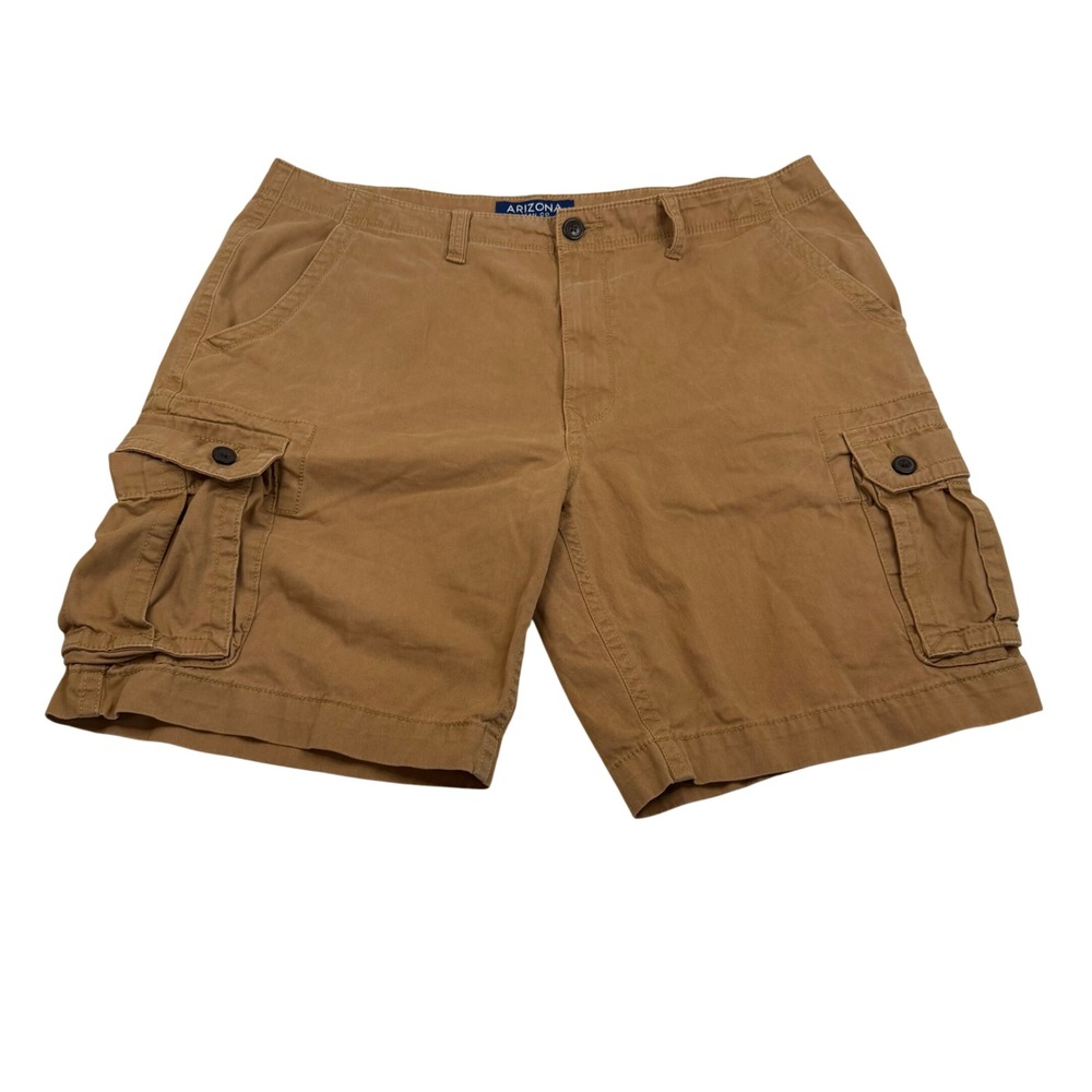 Arizona Jean Co Mens Brown Cargo Shorts Classic Fit Size 40 Cotton Twill Utility